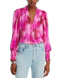 AQUA Printed V-Neck Top - 100 Exclusive Bloomingdales at Bloomingdales